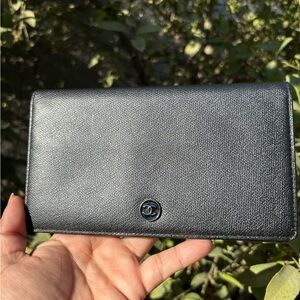 CHANEL Textured Black Wallet